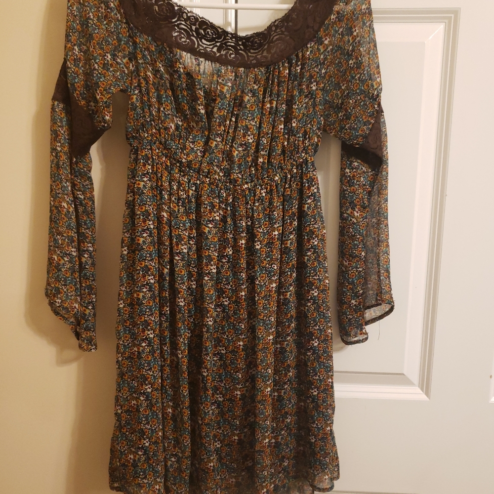 Sheer flowy tunic blouse